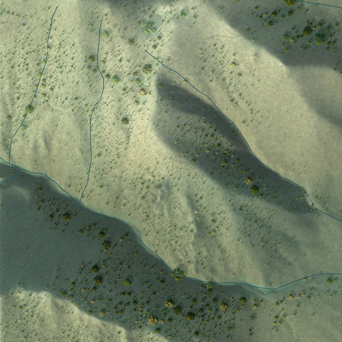 Close-up of the map of Mesa Vista, California print showing street and building detail