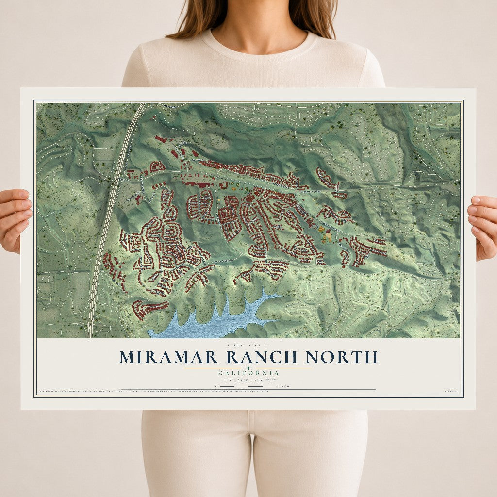 Map of Miramar Ranch North, California, 18 x 24 inch unframed archival matte print