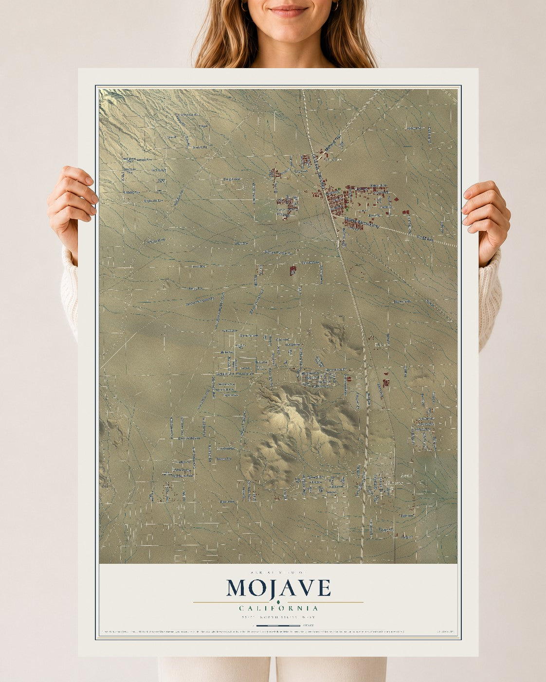 Map of Mojave, California, 24 x 36 inch unframed archival matte print