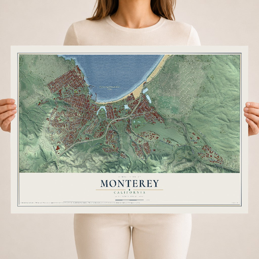 Map of Monterey, California, 18 x 24 inch unframed archival matte print