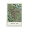 Map of Morgan Hill, California, 12 x 18 inch unframed archival matte print