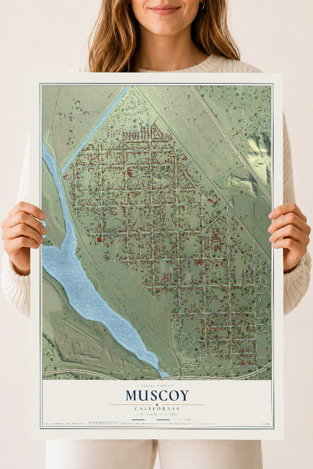 Map of Muscoy, California, 18 x 24 inch unframed archival matte print