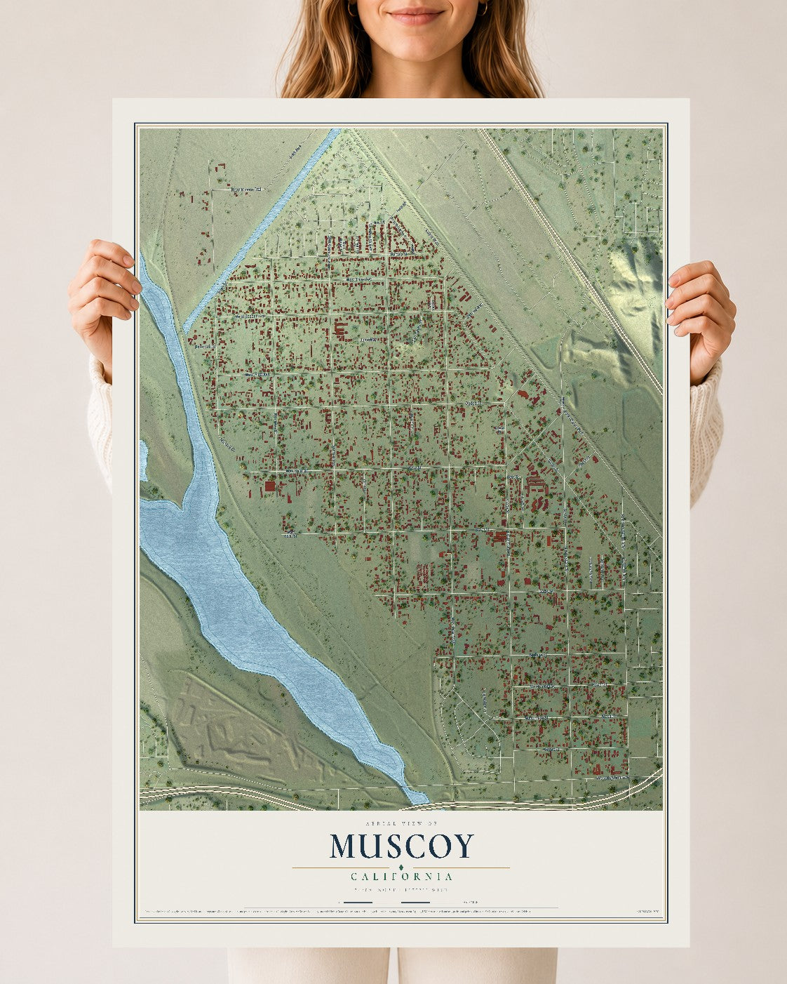 Map of Muscoy, California, 24 x 36 inch unframed archival matte print