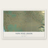 New Pine Creek, California map print, the full design
