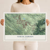 Map of North Auburn, California, 12 x 18 inch unframed archival matte print