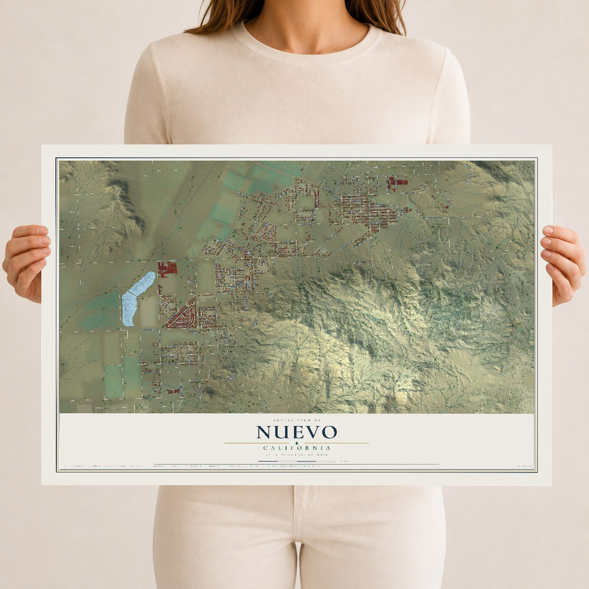 Map of Nuevo, California, 12 x 18 inch unframed archival matte print