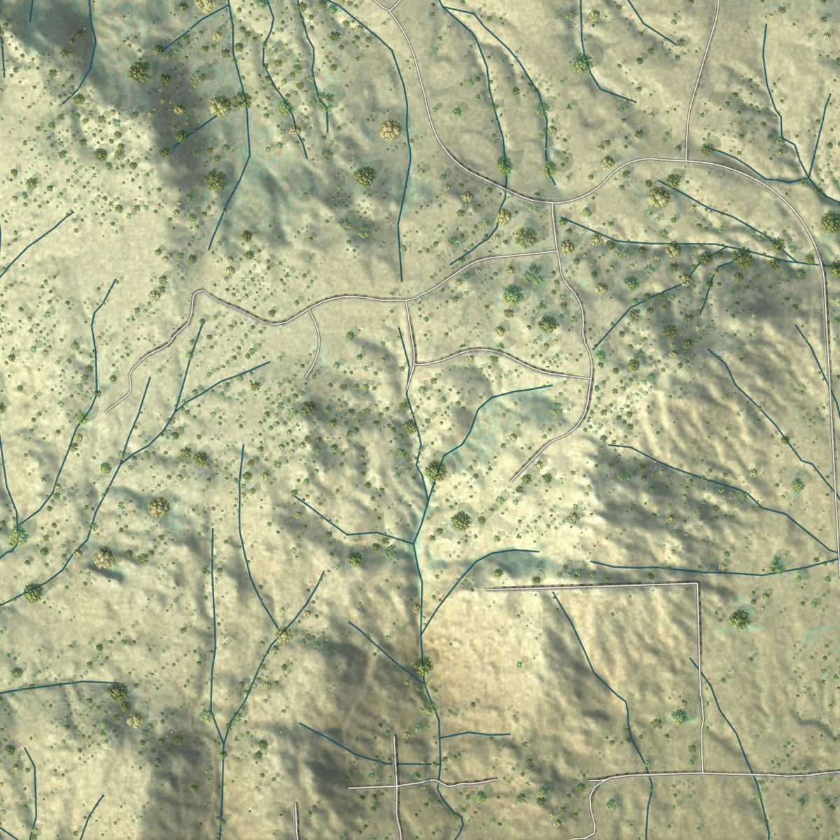 Close-up of the map of Nuevo, California print showing street and building detail