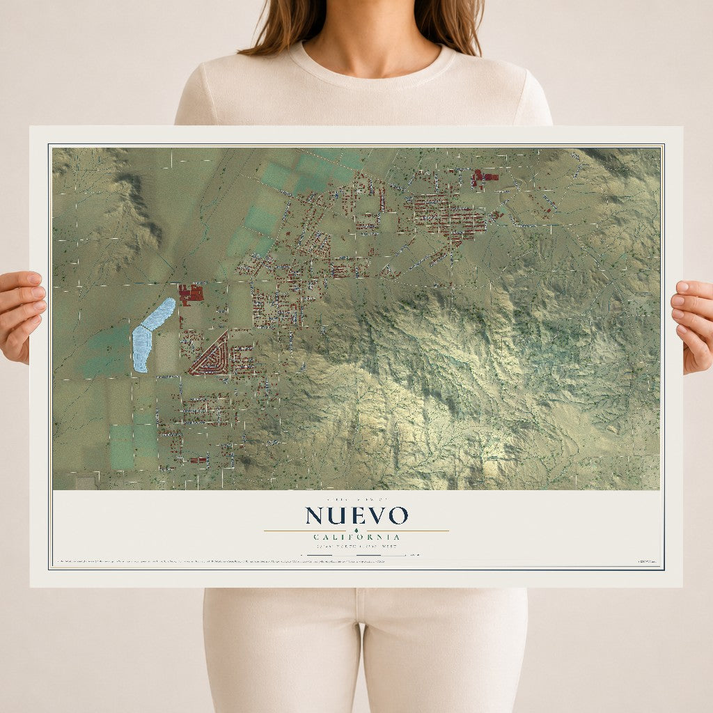 Map of Nuevo, California, 18 x 24 inch unframed archival matte print