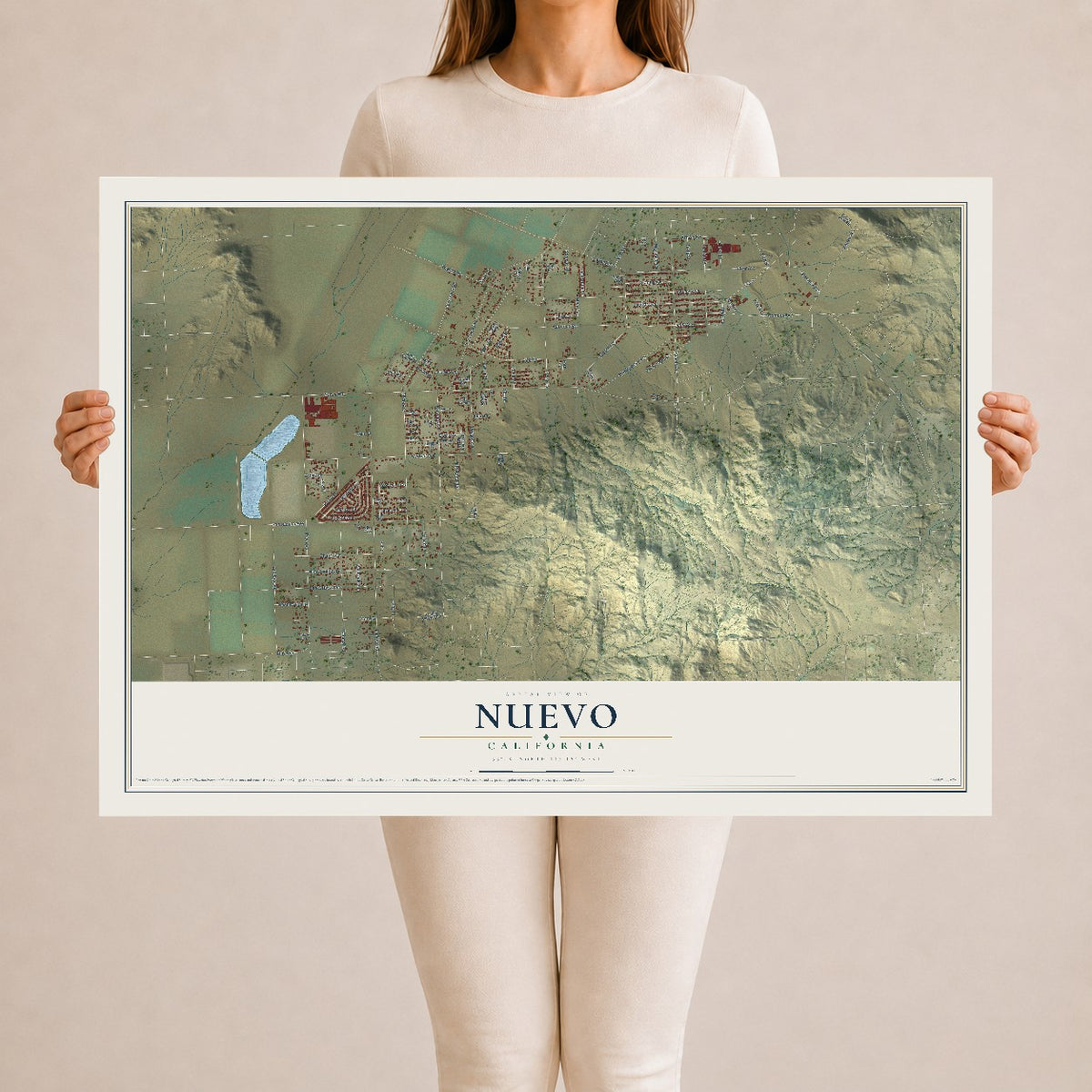Map of Nuevo, California, 24 x 36 inch unframed archival matte print