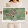 Map of Oakdale, California, 12 x 18 inch unframed archival matte print
