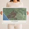Map of Oceanside, California, 12 x 18 inch unframed archival matte print
