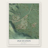 Old Station, California map print, the full design