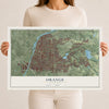Map of Orange, California, 12 x 18 inch unframed archival matte print