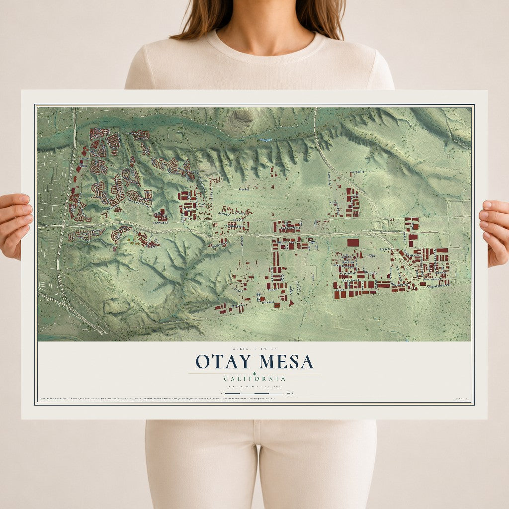 Map of Otay Mesa, California, 18 x 24 inch unframed archival matte print
