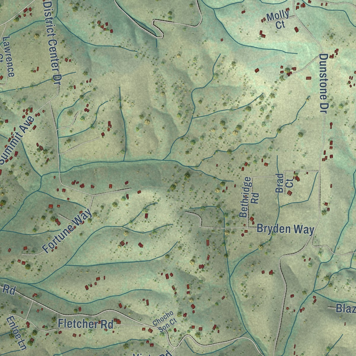 Second close-up of the map of Palermo, California print showing more streets and buildings