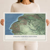 Map of Palos Verdes Estates, California, 12 x 18 inch unframed archival matte print