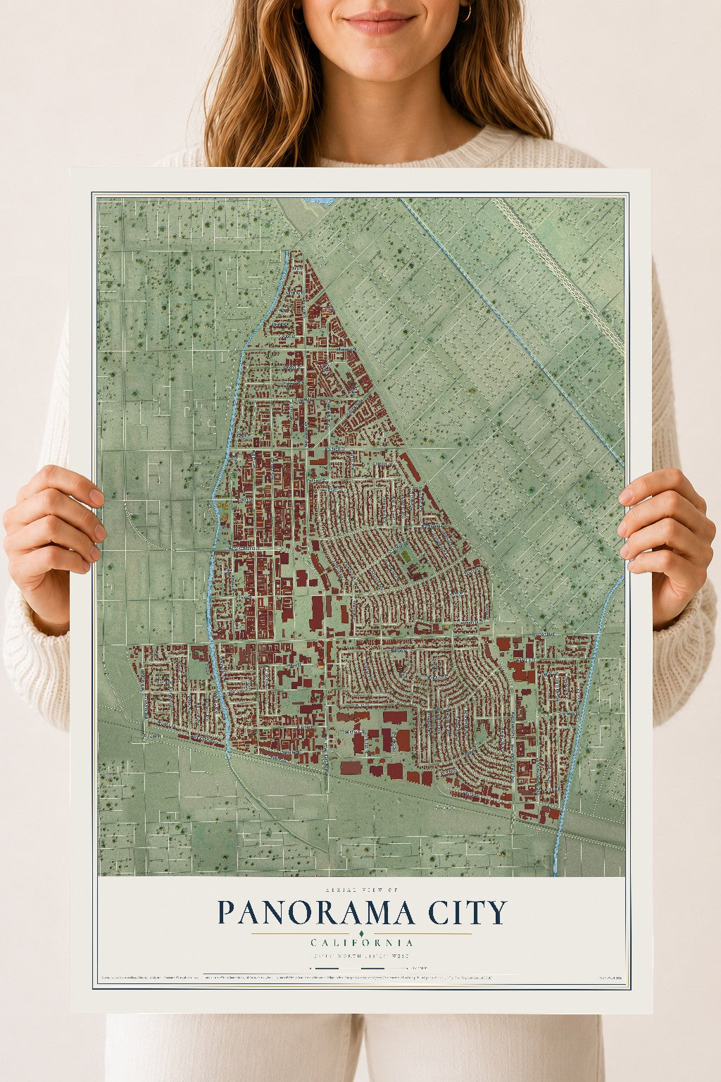 Map of Panorama City, California, 18 x 24 inch unframed archival matte print