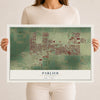 Map of Parlier, California, 12 x 18 inch unframed archival matte print