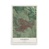 Map of Pasadena, California, 12 x 18 inch unframed archival matte print