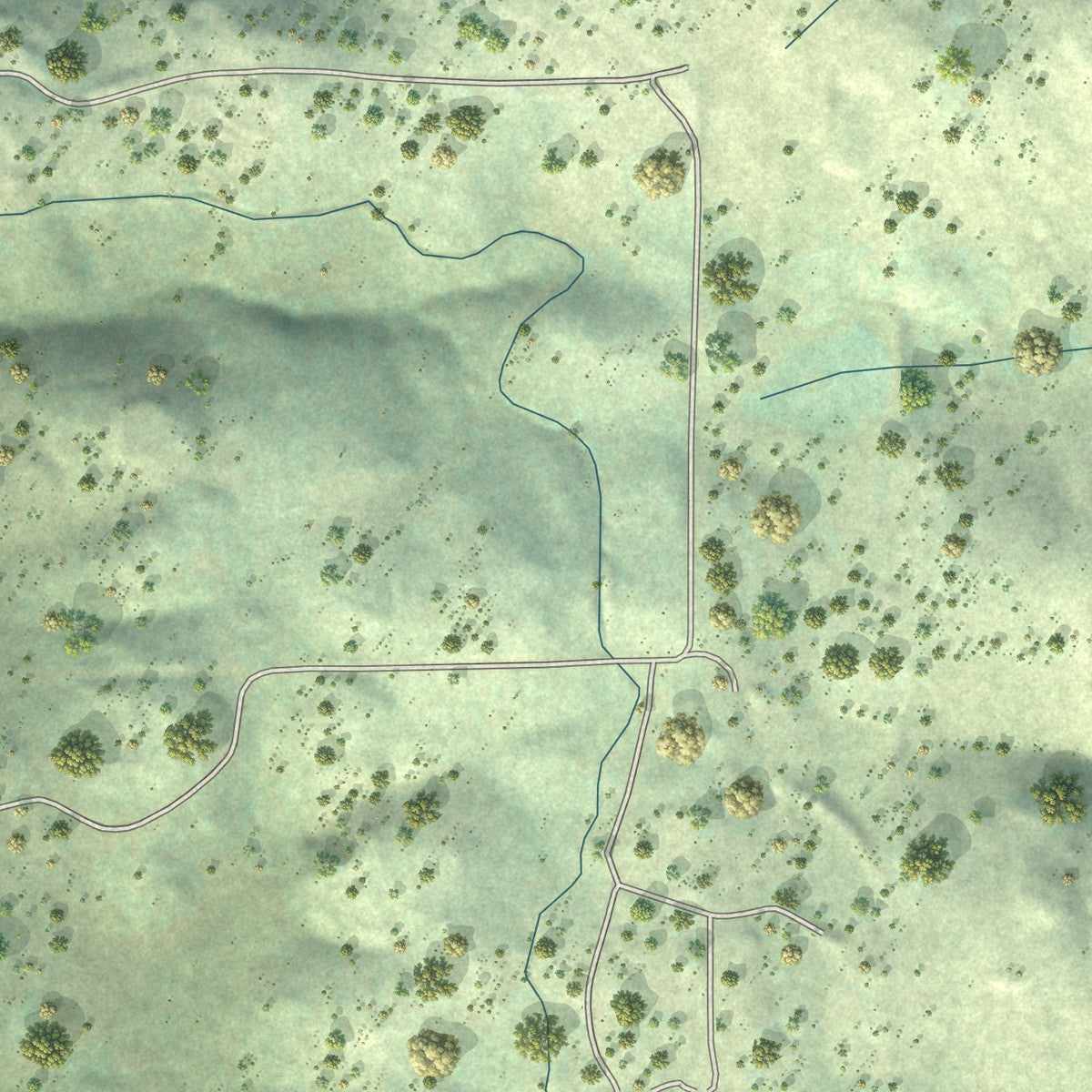 Close-up of the map of Penn Valley, California print showing street and building detail