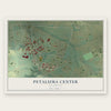 Petaluma Center, California map print, the full design