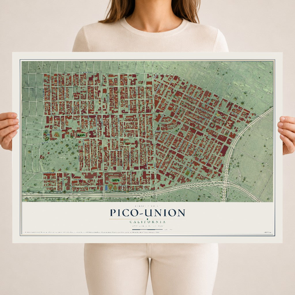 Map of Pico-Union, California, 18 x 24 inch unframed archival matte print