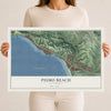 Map of Pismo Beach, California, 12 x 18 inch unframed archival matte print