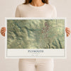 Map of Plymouth, California, 12 x 18 inch unframed archival matte print