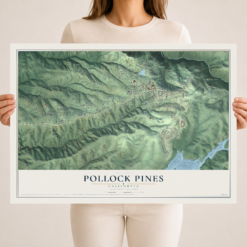 Map of Pollock Pines, California, 18 x 24 inch unframed archival matte print