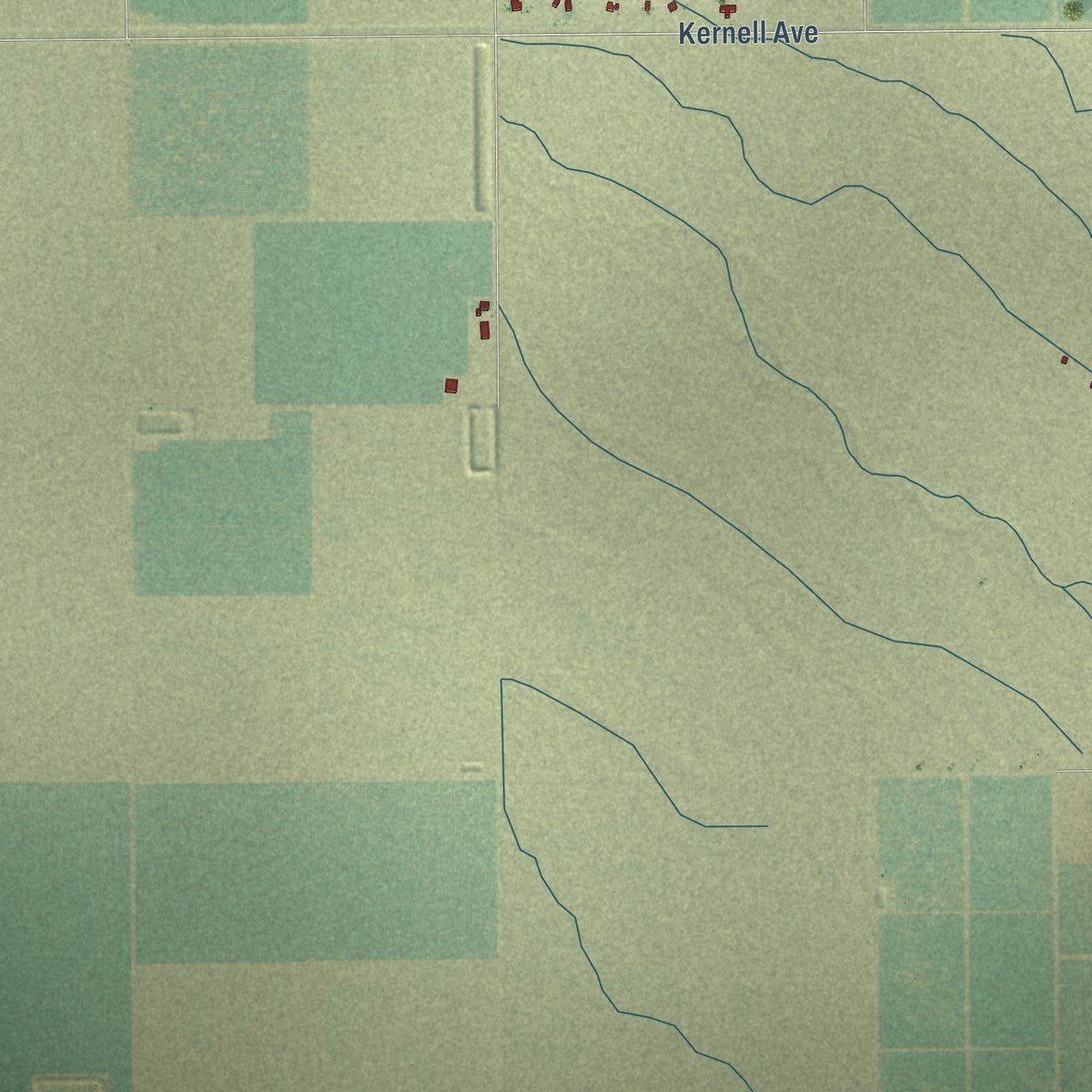 Close-up of the map of Pond, California print showing street and building detail
