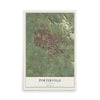 Map of Porterville, California, 12 x 18 inch unframed archival matte print