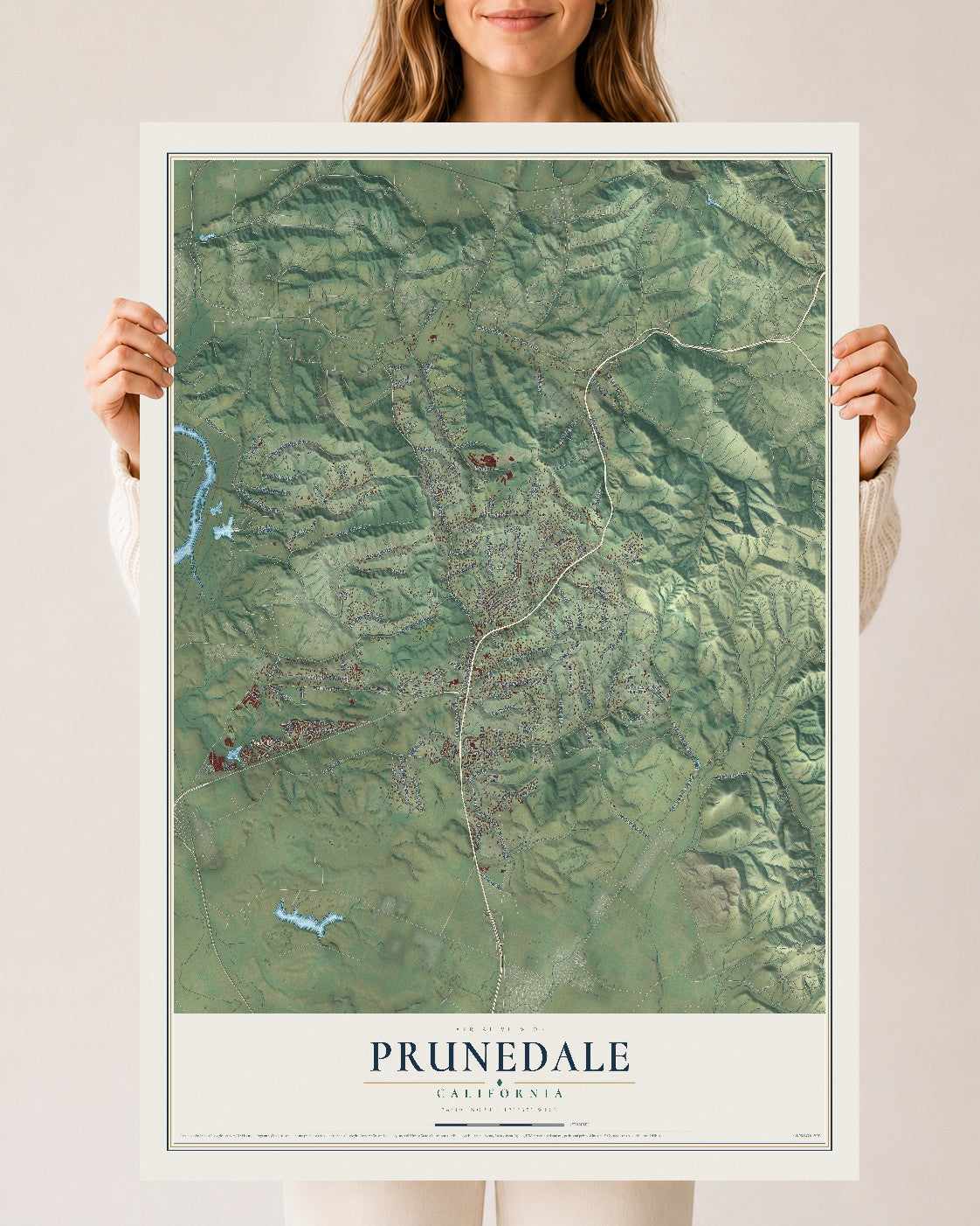 Map of Prunedale, California, 24 x 36 inch unframed archival matte print