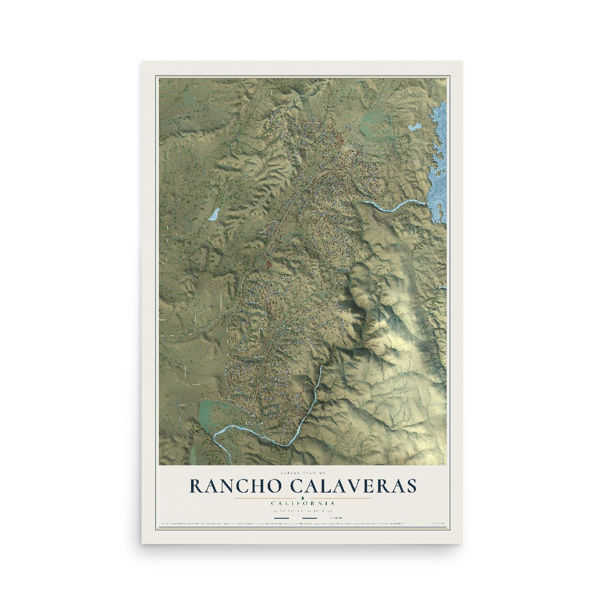 Map of Rancho Calaveras, California, 12 x 18 inch unframed archival matte print