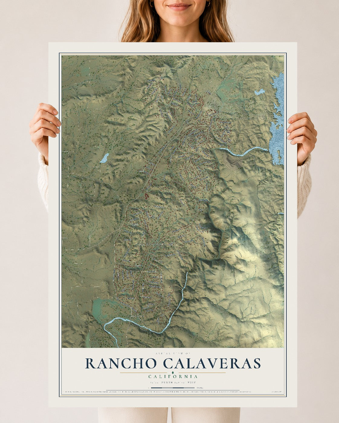 Map of Rancho Calaveras, California, 24 x 36 inch unframed archival matte print