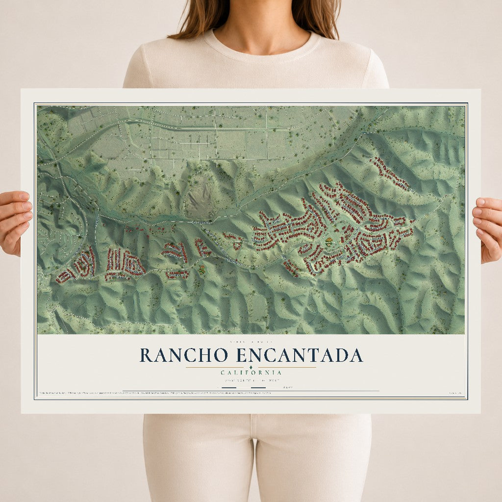 Map of Rancho Encantada, California, 18 x 24 inch unframed archival matte print