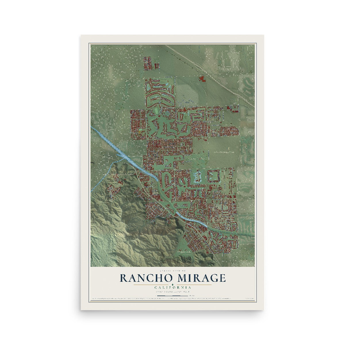 Map of Rancho Mirage, California, 12 x 18 inch unframed archival matte print