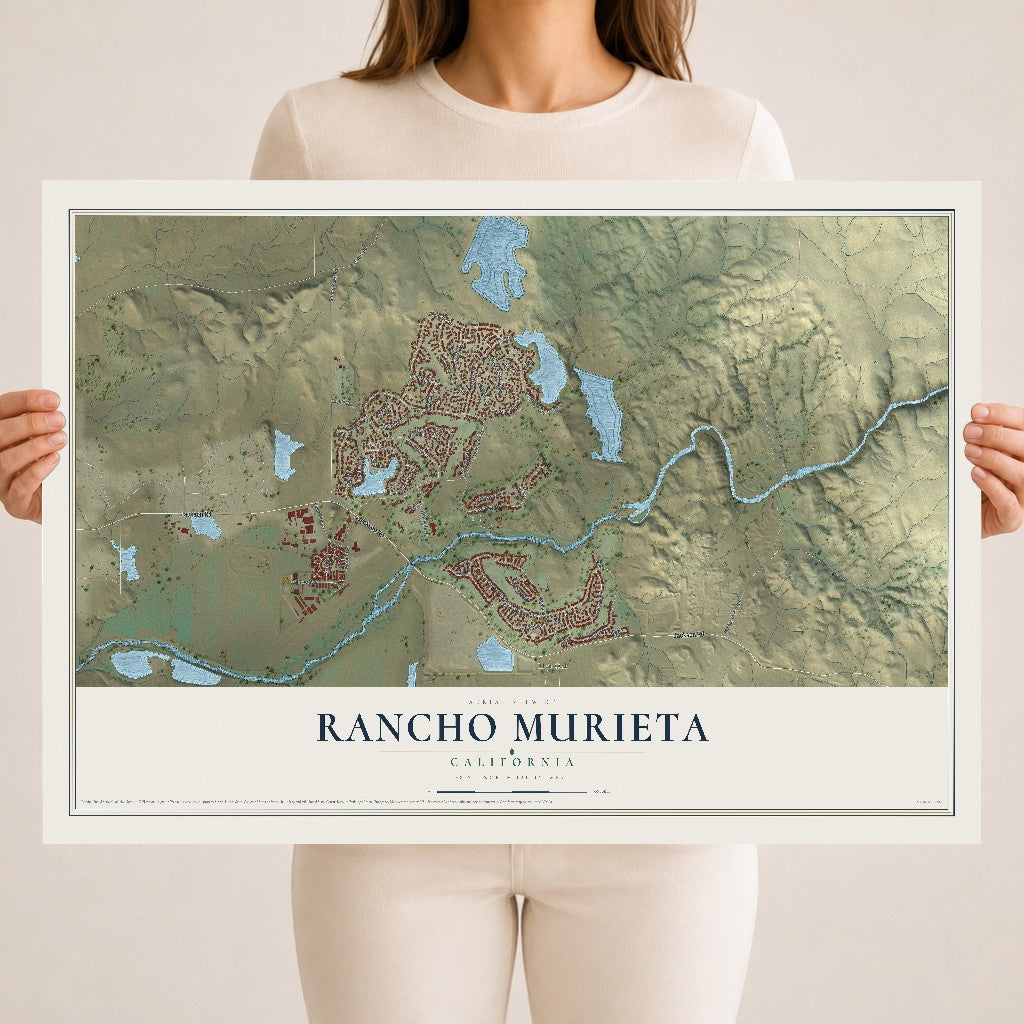 Map of Rancho Murieta, California, 18 x 24 inch unframed archival matte print