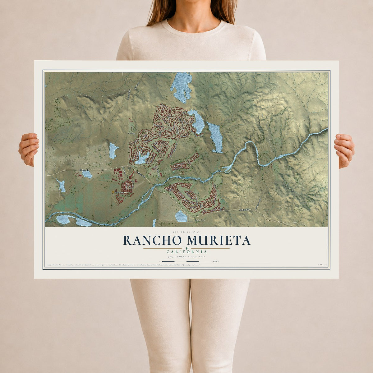 Map of Rancho Murieta, California, 24 x 36 inch unframed archival matte print