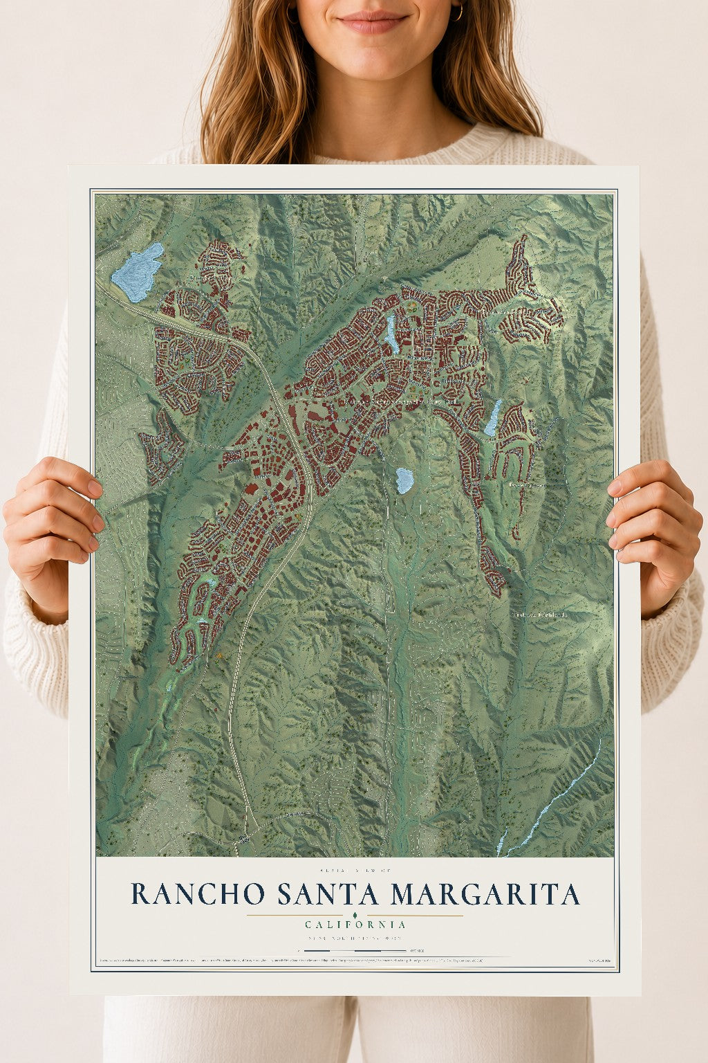 Map of Rancho Santa Margarita, California, 18 x 24 inch unframed archival matte print