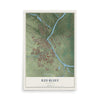 Map of Red Bluff, California, 12 x 18 inch unframed archival matte print