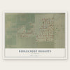 Ridgecrest Heights, California map print, the full design