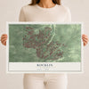 Map of Rocklin, California, 12 x 18 inch unframed archival matte print