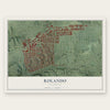 Rolando, California map print, the full design