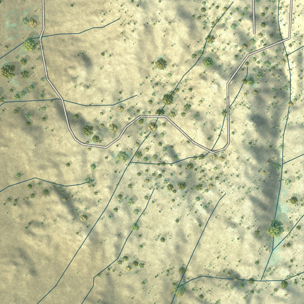 Close-up of the map of Romoland, California print showing street and building detail