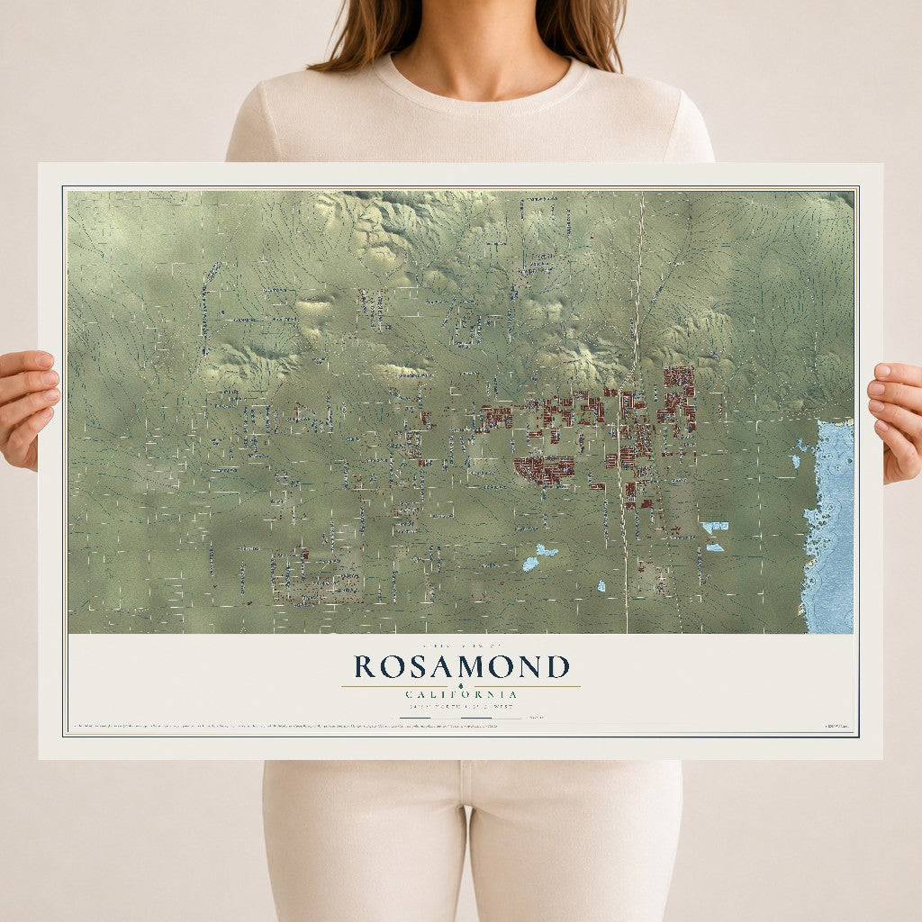 Map of Rosamond, California, 18 x 24 inch unframed archival matte print