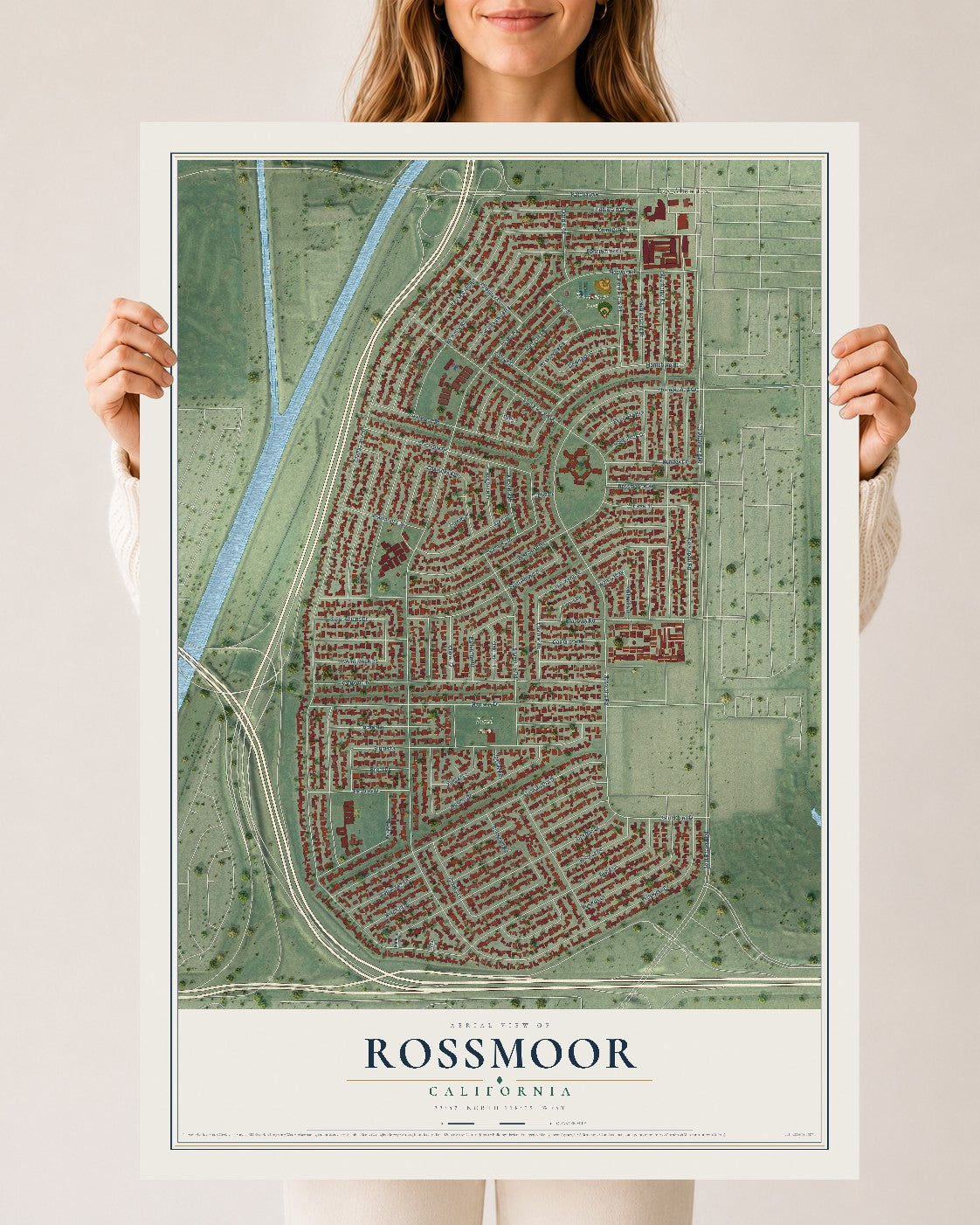 Map of Rossmoor, California, 24 x 36 inch unframed archival matte print