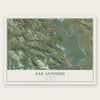 San Antonio, California map print, the full design