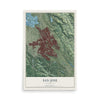 Map of San Jose, California, 12 x 18 inch unframed archival matte print