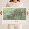 Map of San Marino, California, 12 x 18 inch unframed archival matte print