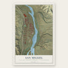 San Miguel, San Luis Obispo County, California map print, the full design